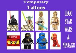 LEGO STAR WARS & NINJAGO party TEMPORARY TATTOO kids loot bag X8 X16