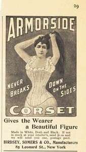 1897 AD Armorside corsets Birdsey, Somers & co. Mfg.  