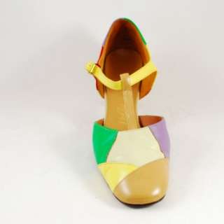 Glorious Vintage 1960s 70s T Strap Shoes Multicolor  
