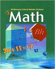 McDougal Littell Middle School Math Students Edition Course 3 2004 