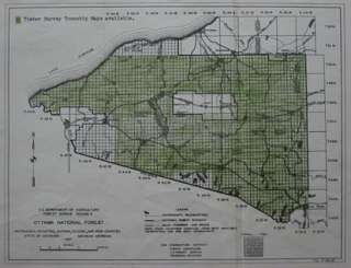 1937 Timber Survey Map OTTAWA NATIONAL FOREST Michigan  