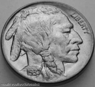 1937 D Buffalo Nickel in Uncirculated Choice condition. You will 