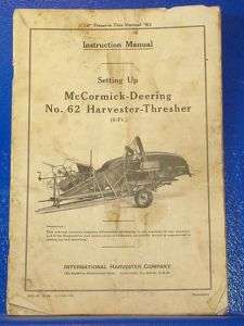 1941 IH McCormick No. 62 Harvester Thresher Manual  
