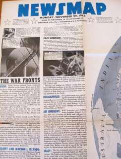 NEWSMAP WW II Poster 1943 The War Fronts Vol. 2 No. 32  
