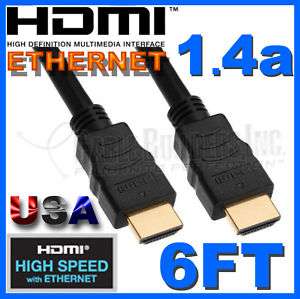 6FT HDMI 1.4 HIGH SPEED WITH ETHERNET CABLE 6 FT 6 HEC  