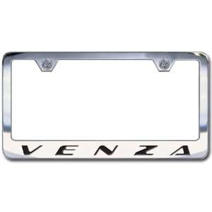 Toyota Venza Chrome Engraved License Plate Frame, Block 