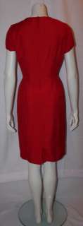 MR. BLACKWELL Vtg 1960s Red 1st LADY DRESS+Jacket Sz S  