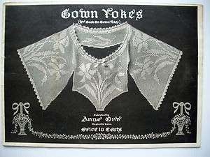 Early 1900s Gown Yokes II Anne Orr crochet patterns original 