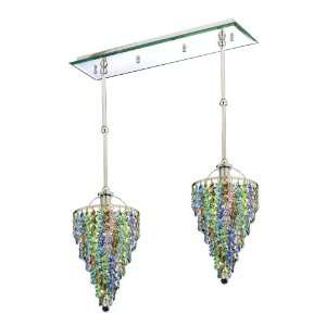 Pecaso Lighting 8612 S GT AG RO MS LP ST Cubix Pendant with Strass 