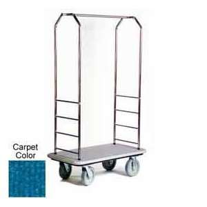  Easy Mover Bellman Cart Stainless Steel, Blue Carpet, Gray 