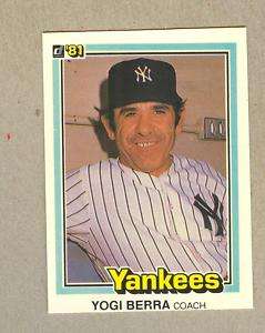1981 DONRUSS YOGI BERRA #351 * New York Yankees Coach  