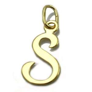  Pendant, Letter S, 8K Gold DE NO Jewelry
