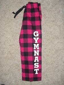 GymnasticGYMNAST Fuchsia/Black Flannel Pants YS YM YL  