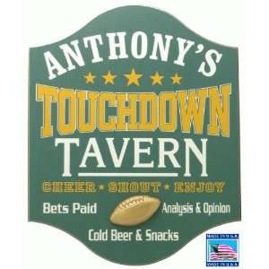  Touchdown Tavern Personalized Football Sign