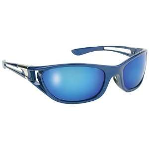  Blue Ice Wrap around Sunglasses Polarized Blue Mirror Lens 