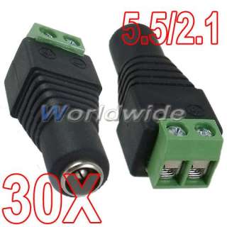 30PCS 2.1x5.5mm DC Power Female Jack Plug Connector Adapter For CCTV 