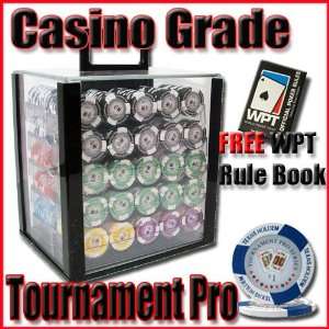 1,000 Ct Tournament Pro 11.5 Gram Clay Poker Chip Set w/ Acrylic Case 