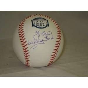  Autographed Yogi Berra Ball   WHITEY FORD Yankee Stad JSA 