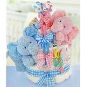  Gingham & Giggles 3 Tier Twins Diaper Cake Baby