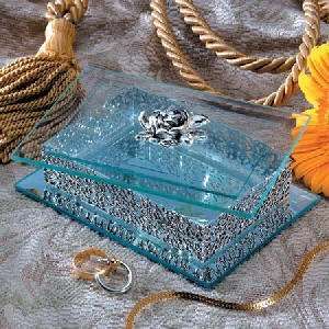  Medium Glass and Silver Jewelry Box   Jewelry