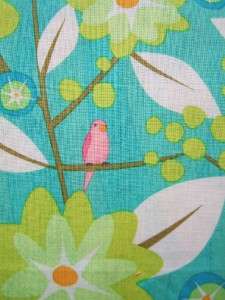 Clothworks Floral Folio Bird Green Leaf Fabric Yard NEW  