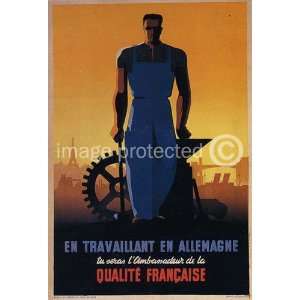   French WW2 Military Poster French Workmanship   11 x 17 Inch Poster
