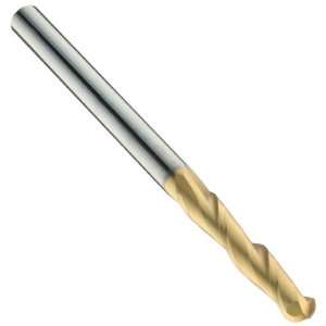 Precision Twist EB6302G Solid Carbide End Mill, TiN Coated, 2 Flute 