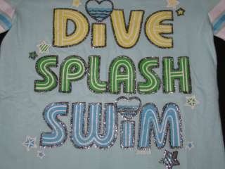 NEW JUSTICE Swim & Dive Shirt Girls Summer Clothes 7  