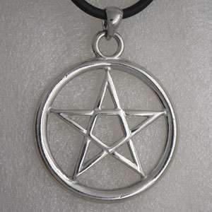 BIG Magic Star Pentagram Pentacle Silver Pewter Pendant  