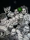 WWE  John Cena+Kofi Kingston+HHH Black Glow In The Dark T Shirt SZ 10 
