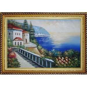  Walkway at Mediterranean Luxury Villa Oil Painting, with 