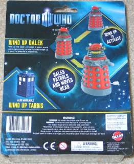 Doctor Who Wind Up Patrolling Red Dalek 3 1/2 High British Toy, MINT 