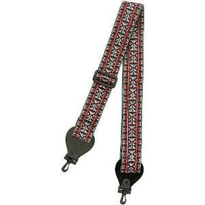   Bryan GBWS 2 Woven Banjo Strap, Silver & Red Musical Instruments
