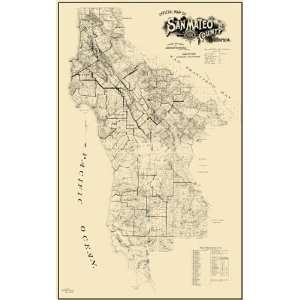  SAN MATEO COUNTY CALIFORNIA/CA LANDOWNER 1894 MAP
