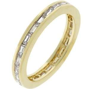   Set Clear Cz Baguettes Embeded in the Band Womens Mens Jewelry (9