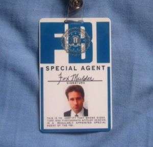 FBI id Card Fox Mulder Movie Prop X Files Agent UFO PVC  