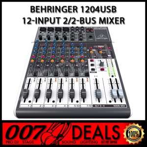 BEHRINGER XENYX 1204USB 12 INPUT 2/2 BUS MIXER PROFFESSIONAL DJ CLUB 