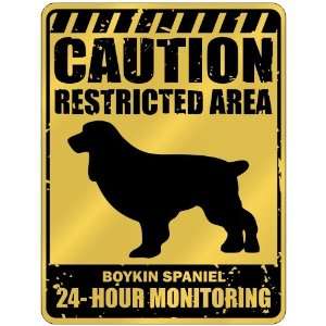 New  Caution  Restricted Area . Boykin Spaniel Monitoring  Parking 