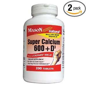 Mason Vitamins, Super Calcium 600 Mg with Vitamin D 3 Tablets Value 
