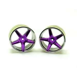    Chrome Rear 5 Spoke Purple Anodized Wheels 2 Pcs