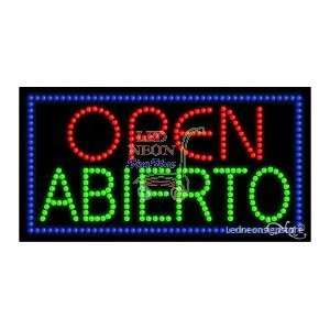  Open Abierto LED Sign 17 inch tall x 32 inch wide x 3.5 