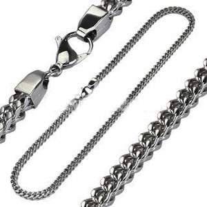 23 Inch 316L Stainless steel Square chain Cross links mens necklace 