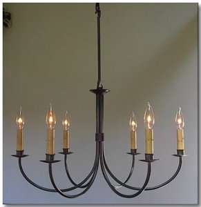 Ace Wrought Iron Hand Forged Chandelier #6065 Fibre  