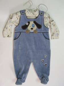   Boutique Clothing Infant Boy Outfit Velour 2 Pc Set Onesie 3 6 month