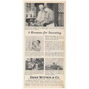  1962 Dean Witter & Co 4 Reasons for Investing Print Ad 