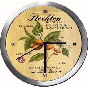  STOCKTON 14 Inch Coffee Metal Clock Quartz Movement 