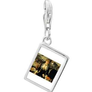   Manet Folies Bergere Art Photo Rectangle Frame Charm Pugster Jewelry