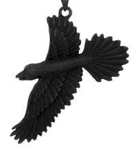 NEW Gothic Goth Flying Black Bird Crow Raven Necklace  