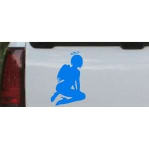 Sexy Angel Silhouettes Car Window Wall Laptop Decal Sticker    Blue 