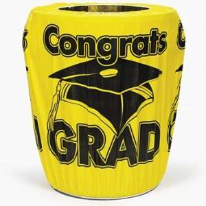  Yellow Congrats Grad Trash Can Cover   Party Decorations 